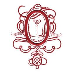 beginner-friendly scroll machine embroidery pattern - SCROLL O for kitchen tea towels