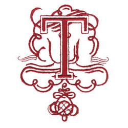SCROLL T - 4x4 scroll beginner-friendly embroidery design for reusable tote bags