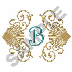 detailed scroll machine embroidery pattern - SHELLS AND SCROLLS B for decorative pillow covers