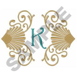detailed scroll machine embroidery pattern - SHELLS AND SCROLLS K for kitchen aprons
