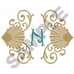 detailed scroll machine embroidery pattern - SHELLS AND SCROLLS N for kitchen aprons