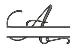 SPLIT ALPHABET A - 4x4 alphabet quick stitch embroidery design for reusable tote bags