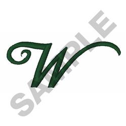 Stylish Script W - 4x4 script quick stitch embroidery design for festive table runners