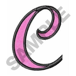 Two Color Script C - 4x4 script quick stitch embroidery design for kitchen tea towels