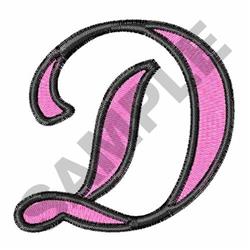 beginner-friendly script machine embroidery pattern - Two Color Script D for reusable tote bags