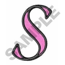 quick stitch script machine embroidery pattern - Two Color Script S for patchwork quilt blocks