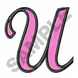 Two Color Script U - 4x4 script beginner-friendly embroidery design for patchwork quilt blocks