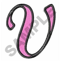 quick stitch script machine embroidery pattern - Two Color Script V for decorative pillow covers