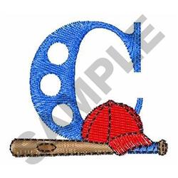 Upper Case C - 4x4 bat quick stitch machine embroidery design for cute baby onesies