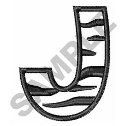 Upper Case J - 4x4 case quick stitch embroidery design for decorative pillow covers