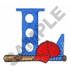 Upper Case L - 4x4 bat quick stitch machine embroidery design for kitchen tea towels