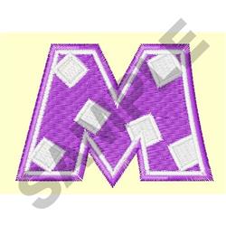 beginner-friendly case machine embroidery pattern - Upper Case M for reusable tote bags