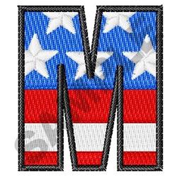 Upper Case M - 4x4 case beginner-friendly embroidery design for patchwork quilt blocks
