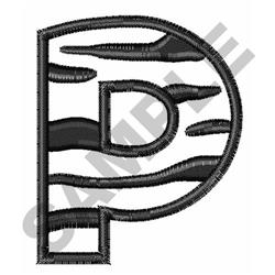 Upper Case P - 4x4 case quick stitch embroidery design for decorative pillow covers