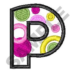 quick stitch case machine embroidery pattern - Upper Case P for reusable tote bags