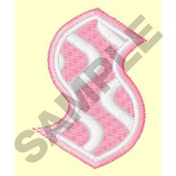 Upper Case S - 4x4 case quick stitch machine embroidery design for cute baby onesies