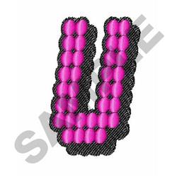 Upper Case U - 4x4 case quick stitch machine embroidery design for cute baby onesies