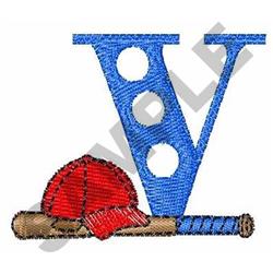 quick stitch bat machine embroidery pattern - Upper Case V perfect for T-shirts