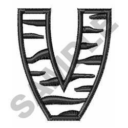Upper Case V - 4x4 case quick stitch embroidery design for decorative pillow covers