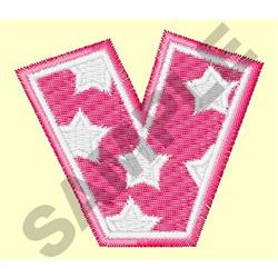 Upper Case V - 4x4 star beginner-friendly machine embroidery design for Pajama Sets