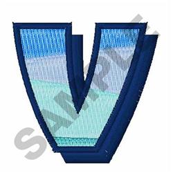beginner-friendly case machine embroidery pattern - Upper Case V for kitchen aprons
