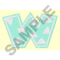 beginner-friendly case machine embroidery pattern - Upper Case W for decorative wall hangings