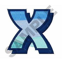 Upper Case X - 4x4 case beginner-friendly embroidery design for kitchen tea towels
