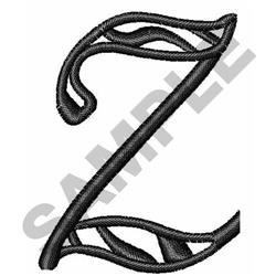 quick stitch script machine embroidery pattern - Zebra Script Z for decorative pillow covers