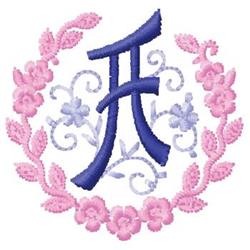 leaf beginner-friendly machine embroidery - Monogram A for decorative pillow covers
