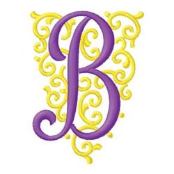 monogram beginner-friendly machine embroidery - Monogram B for reusable tote bags