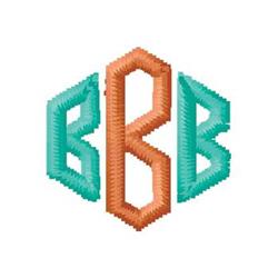 monogram quick stitch machine embroidery - Monogram B for decorative pillow covers