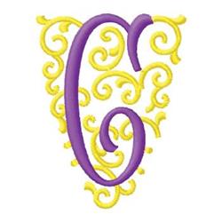 Monogram C - 4x4 monogram beginner-friendly embroidery design for decorative pillow covers