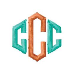 Monogram C - 4x4 monogram quick stitch embroidery design for decorative pillow covers