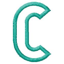 quick stitch monogram machine embroidery pattern - Monogram C for decorative pillow covers