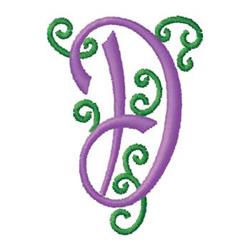 Monogram D - 4x4 monogram quick stitch embroidery design for decorative pillow covers