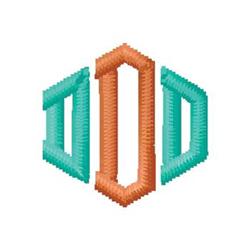 quick stitch monogram machine embroidery pattern - Monogram D for reusable tote bags