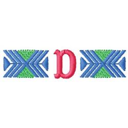monogram quick stitch machine embroidery - Monogram D for decorative pillow covers