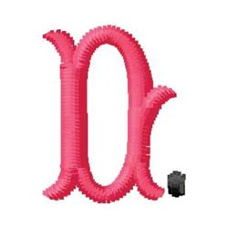 quick stitch monogram machine embroidery pattern - Monogram D for patchwork quilt blocks
