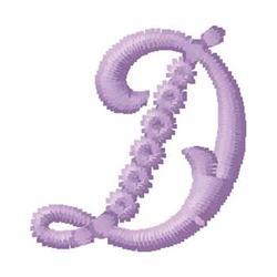 Monogram D - 4x4 monogram quick stitch embroidery design for decorative pillow covers