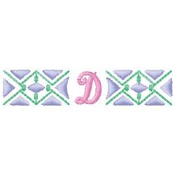 quick stitch monogram machine embroidery pattern - Monogram D for kitchen tea towels