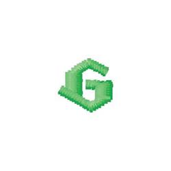 quick stitch monogram machine embroidery pattern - Monogram G for reusable tote bags