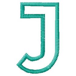 monogram quick stitch machine embroidery - Monogram J for decorative pillow covers