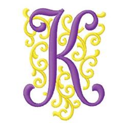 monogram beginner-friendly machine embroidery - Monogram K perfect for kitchen aprons