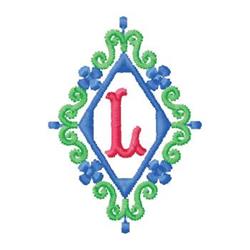 monogram quick stitch machine embroidery - Monogram L perfect for reusable tote bags