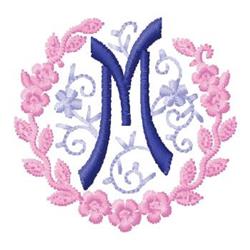 leaf beginner-friendly machine embroidery - Monogram M perfect for kitchen tea towels