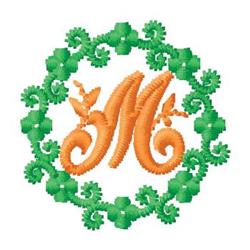 Monogram M - 4x4 monogram quick stitch machine embroidery design for reusable tote bags