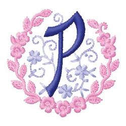 leaf beginner-friendly machine embroidery - Monogram P perfect for kitchen tea towels