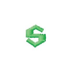 quick stitch monogram machine embroidery pattern - Monogram S for reusable tote bags