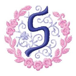 leaf beginner-friendly machine embroidery - Monogram S perfect for kitchen tea towels