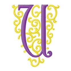 Monogram U - 4x4 monogram beginner-friendly embroidery design for decorative pillow covers